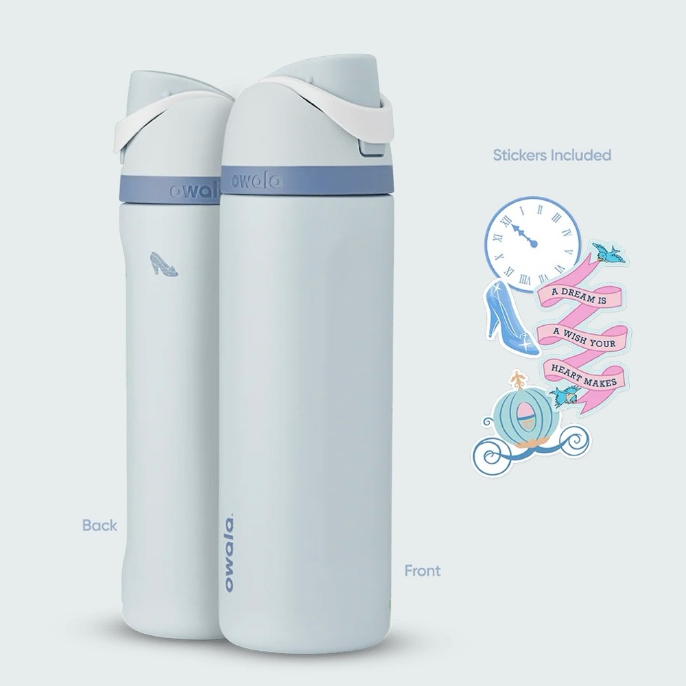 Owala FreeSip Insulated Water Bottle Disney Princess Collection 24oz -Cinderella